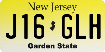 NJ license plate J16GLH
