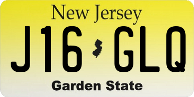 NJ license plate J16GLQ