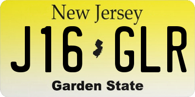 NJ license plate J16GLR