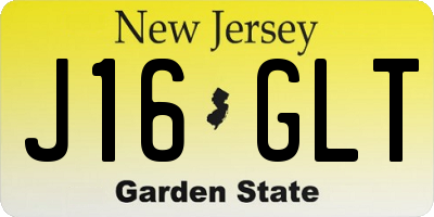 NJ license plate J16GLT