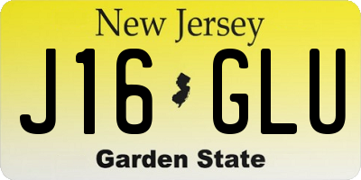 NJ license plate J16GLU
