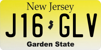 NJ license plate J16GLV