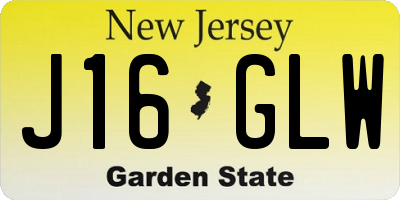 NJ license plate J16GLW