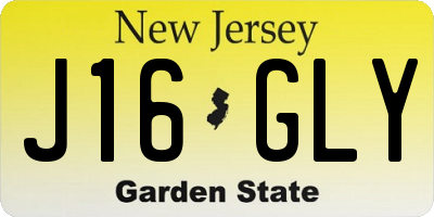 NJ license plate J16GLY