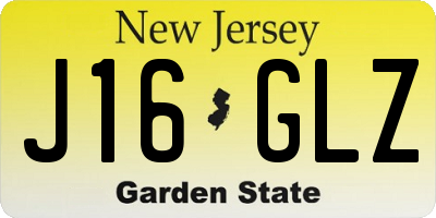 NJ license plate J16GLZ