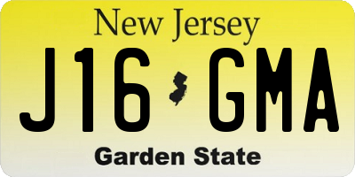 NJ license plate J16GMA