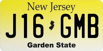 NJ license plate J16GMB