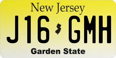 NJ license plate J16GMH