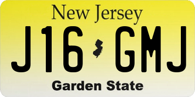 NJ license plate J16GMJ
