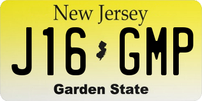 NJ license plate J16GMP