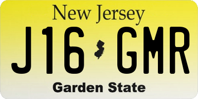 NJ license plate J16GMR