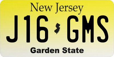 NJ license plate J16GMS