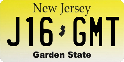 NJ license plate J16GMT