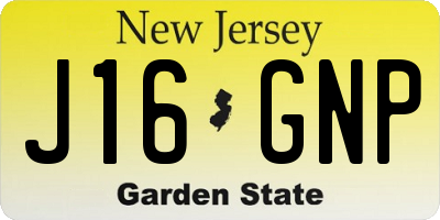 NJ license plate J16GNP