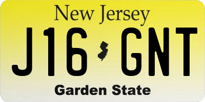 NJ license plate J16GNT