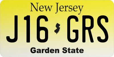 NJ license plate J16GRS