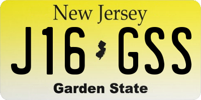 NJ license plate J16GSS
