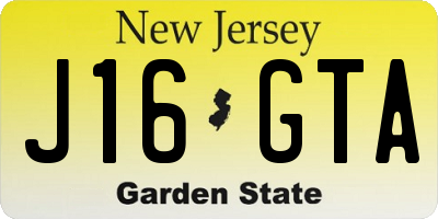 NJ license plate J16GTA