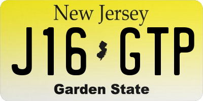 NJ license plate J16GTP