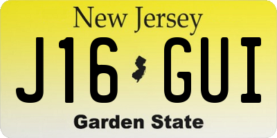 NJ license plate J16GUI