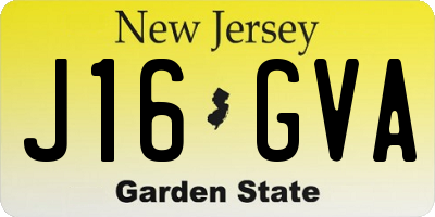 NJ license plate J16GVA