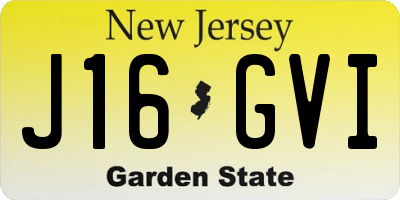 NJ license plate J16GVI