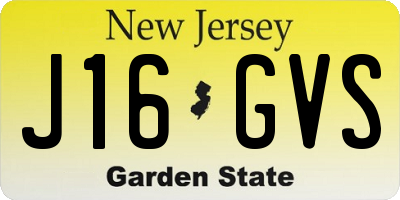 NJ license plate J16GVS