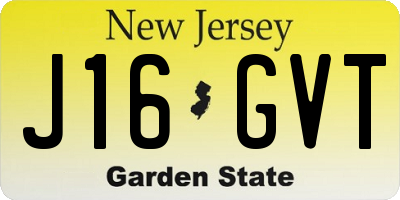 NJ license plate J16GVT