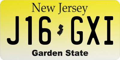 NJ license plate J16GXI