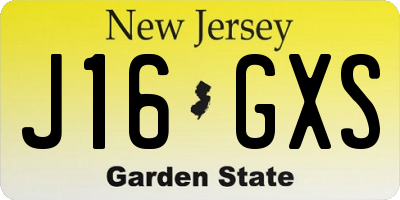 NJ license plate J16GXS