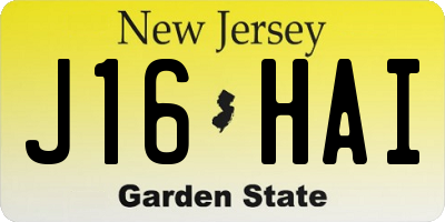 NJ license plate J16HAI