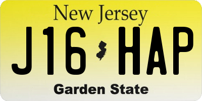 NJ license plate J16HAP