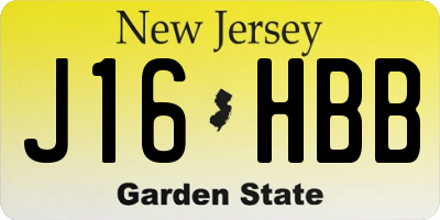 NJ license plate J16HBB