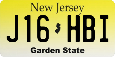 NJ license plate J16HBI