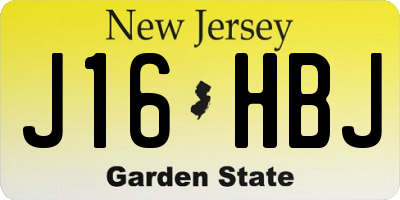 NJ license plate J16HBJ