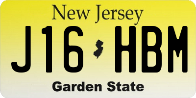 NJ license plate J16HBM