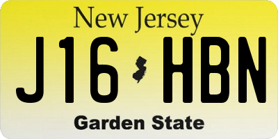 NJ license plate J16HBN