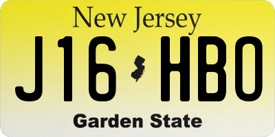 NJ license plate J16HBO