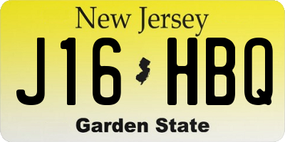 NJ license plate J16HBQ