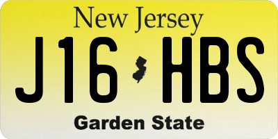 NJ license plate J16HBS