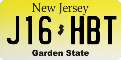 NJ license plate J16HBT
