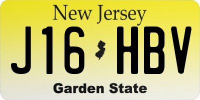NJ license plate J16HBV