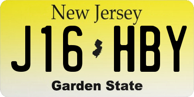 NJ license plate J16HBY