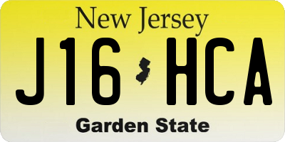 NJ license plate J16HCA