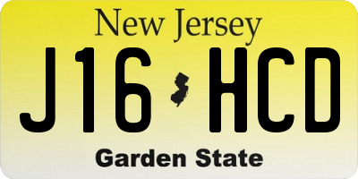NJ license plate J16HCD