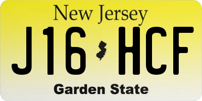 NJ license plate J16HCF