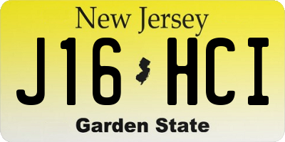 NJ license plate J16HCI