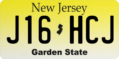 NJ license plate J16HCJ