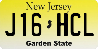 NJ license plate J16HCL