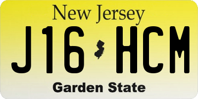 NJ license plate J16HCM